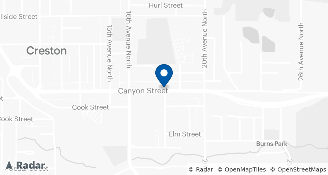 Map of Dairy Queen Location:: 1804 Canyon St, Creston, BC, V0B 1G5
